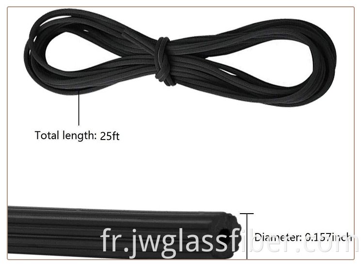 Accessoires noirs PVC Spline de fenêtre de fenêtre creuse dentelé, joint dentelé pour la fenêtre